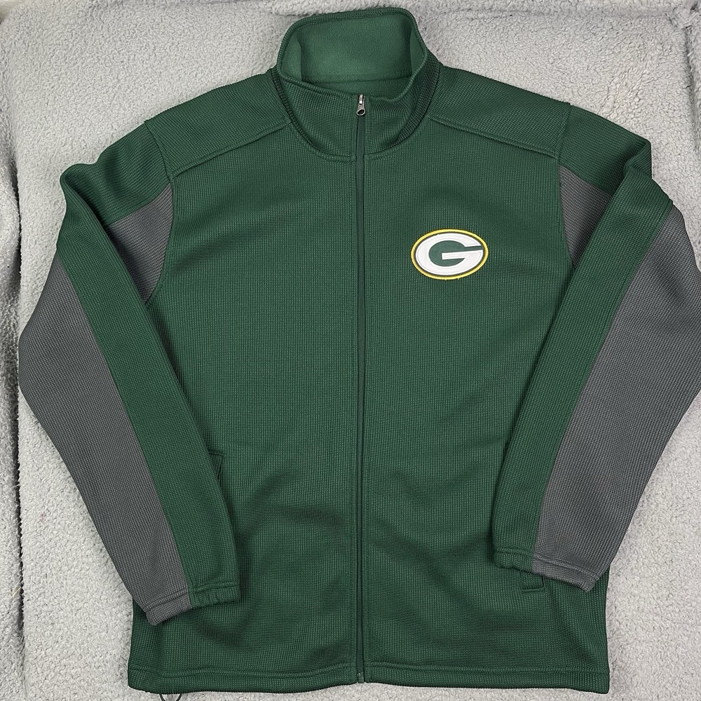 GREEN BAY PACKERS DRAW PLAY JACKET FLEECE NFL FOOTBALL GREEN & GRAY G-III Sz XL